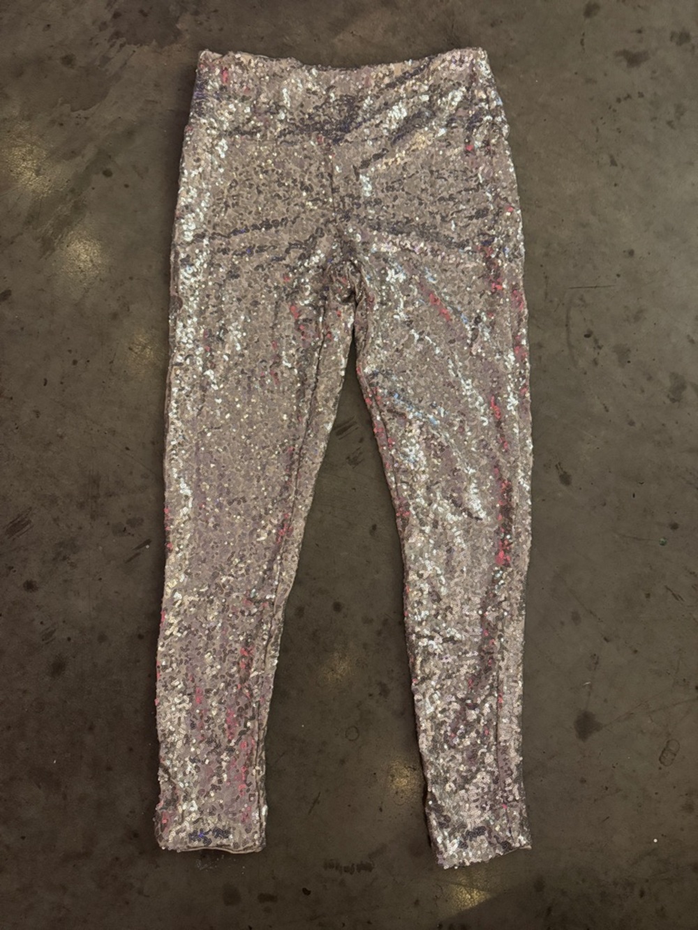 Tipsy Elves Silver Sequin Kids Leggings